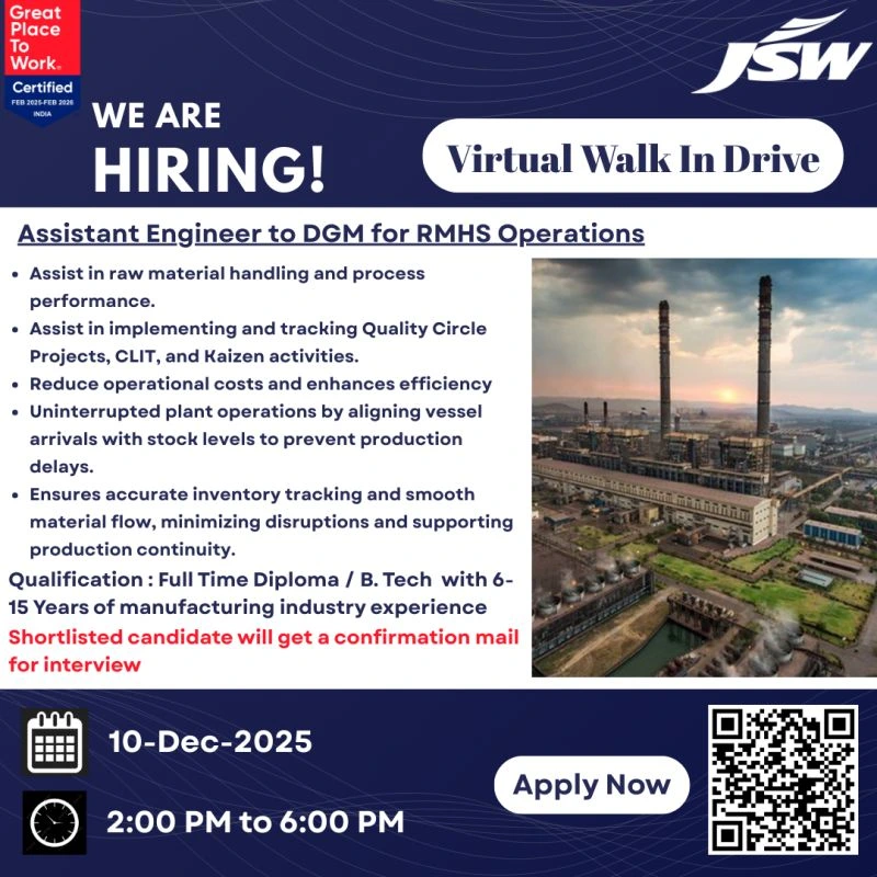 JSW Virtual Hiring Drive 2025