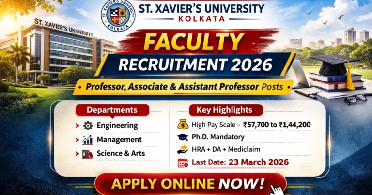 St Xaviers University Recruitment 2026