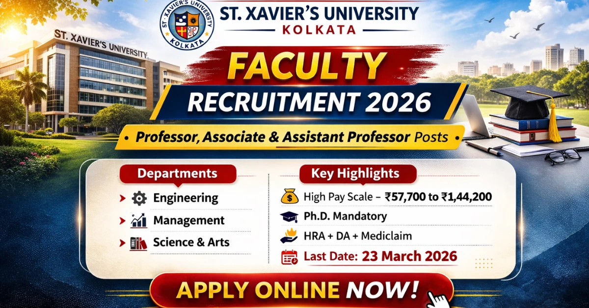 St Xaviers University Recruitment 2026