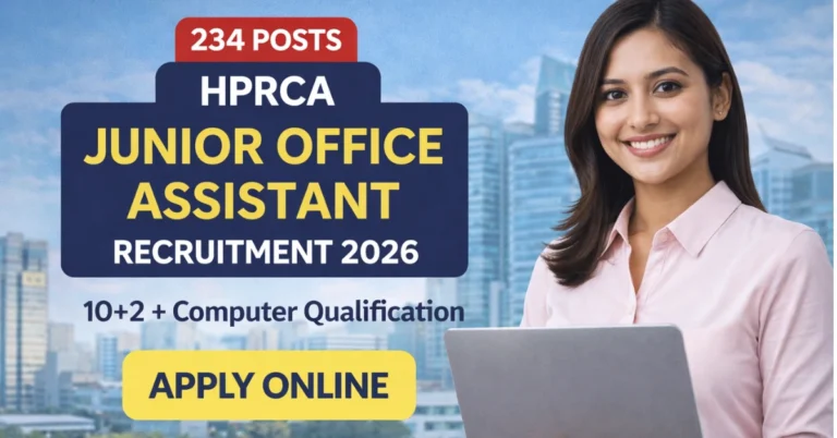 HPRCA Junior Office Assistant Recruitment 2026 234 Posts Apply Online