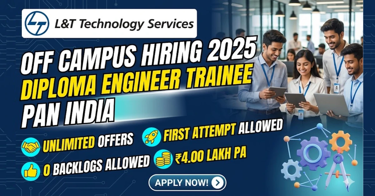 L&T Technology Services Recruitment 2025 Off Campus Hiring Banner for 2025 Batch