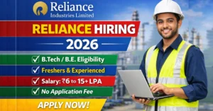 Reliance Industries Hiring 2026 for Freshers and Experienced Engineers 0 to 5 years apply online GET program