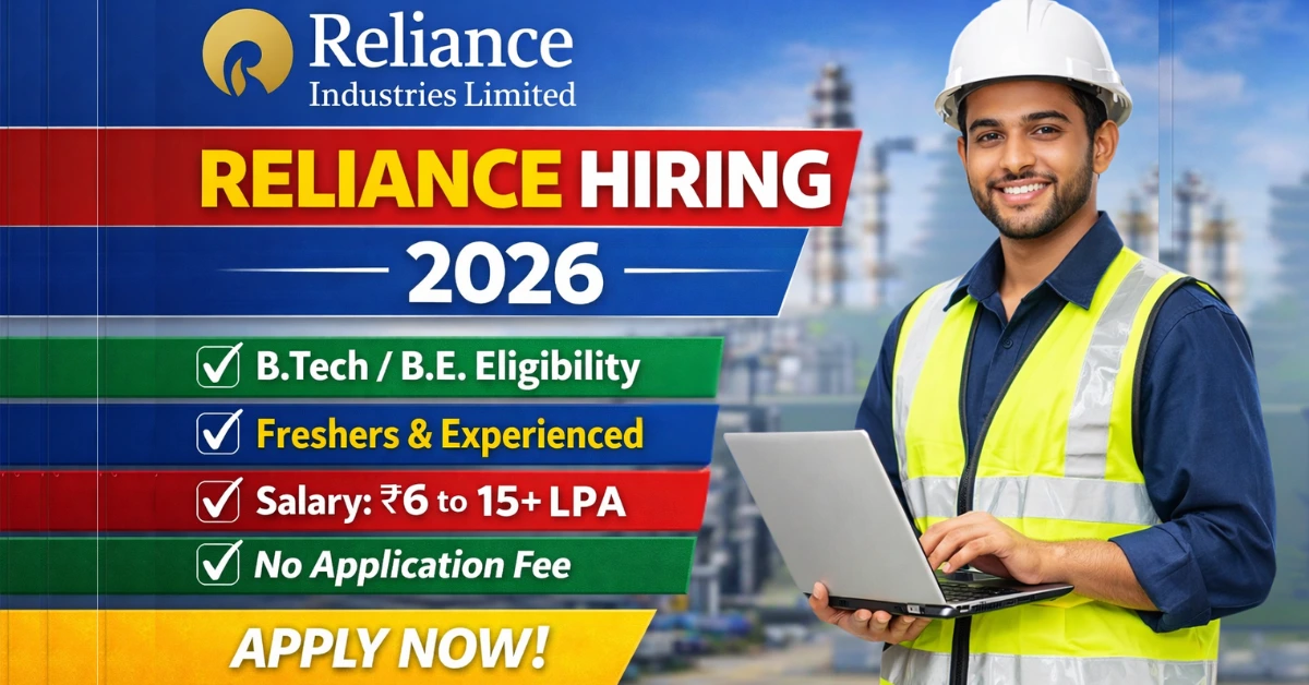 Reliance Industries Hiring 2026 for Freshers and Experienced Engineers 0 to 5 years apply online GET program