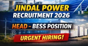 Jindal Power Recruitment 2026 Head BESS Position Urgent Hiring Apply Online