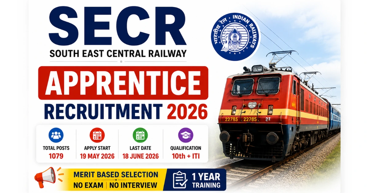SECR Apprentice Recruitment 2026 apply online for 1079 apprentice vacancies