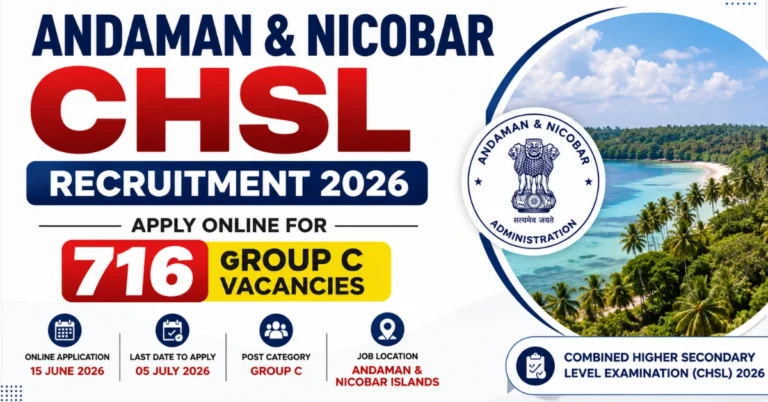 Andaman & Nicobar CHSL Recruitment 2026 official notification for 716 Group C vacancies with online application details.