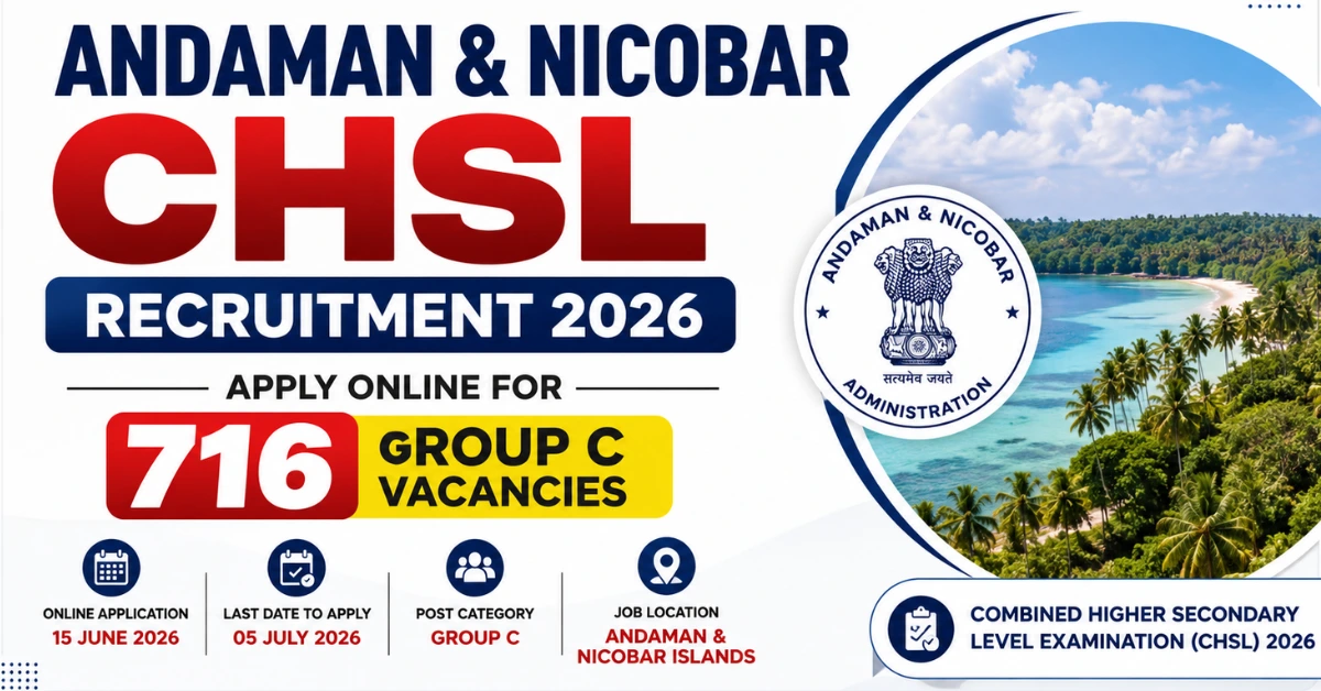 Andaman & Nicobar CHSL Recruitment 2026 official notification for 716 Group C vacancies with online application details.