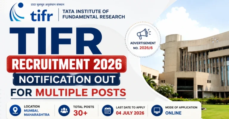 TIFR Recruitment 2026 Notification Out for Multiple Posts