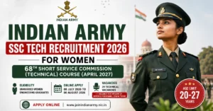 Indian Army SSC Tech Recruitment 2026 for Women official thumbnail for 68th Short Service Commission Technical Course Apply Online