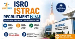 ISRO ISTRAC Recruitment 2026 website thumbnail for Graduate, Diploma and Trade Apprentice Training notification