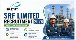 SRF Limited Recruitment 2026 walk-in interview for Executive, Engineer and Technician posts at Dahej Gujarat