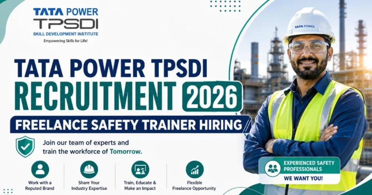 Tata Power TPSDI Recruitment 2026 thumbnail for Freelance Safety Trainer Hiring