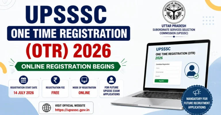 UPSSSC One Time Registration (OTR) 2026 Online Registration Begins Website Thumbnail