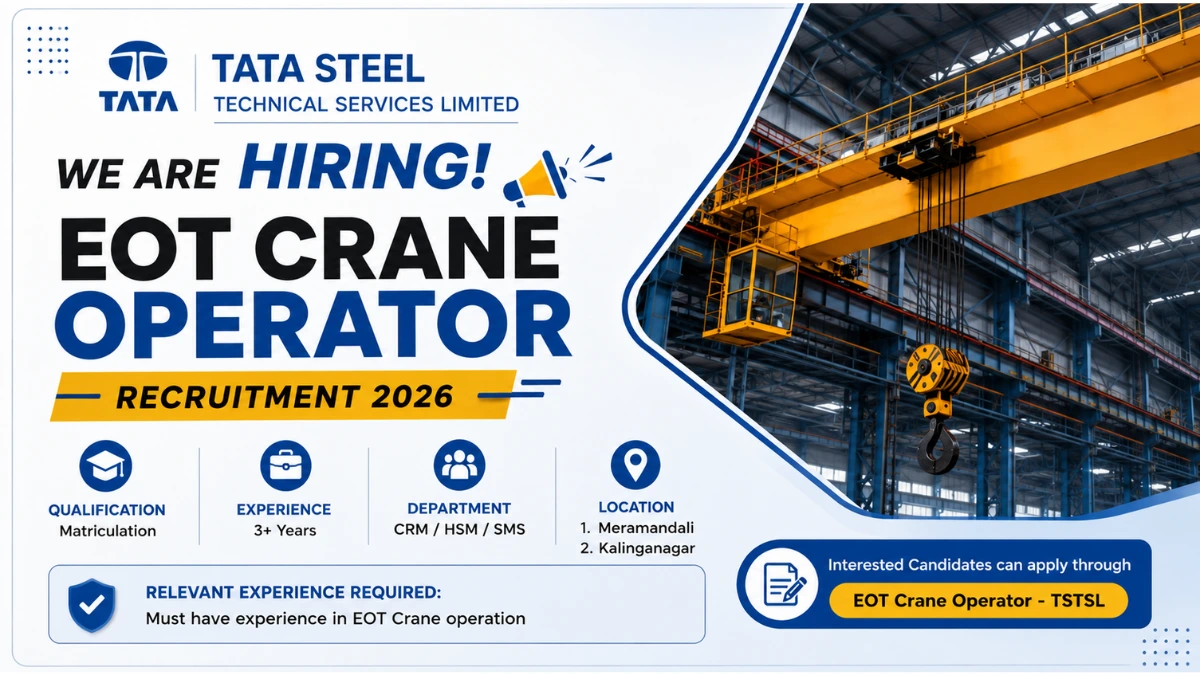Tata Steel Technical Services Limited Recruitment 2026 EOT Crane Operator