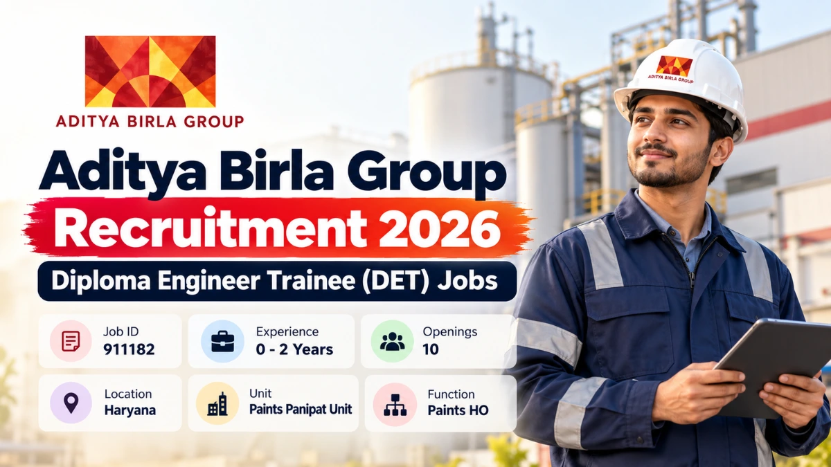 Aditya Birla Group Recruitment 2026 Diploma Engineer Trainee Jobs