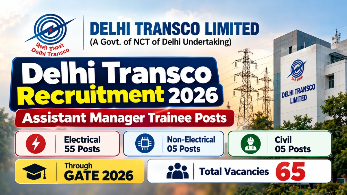 Delhi Transco Recruitment 2026 Assistant Manager Trainee vacancies through GATE 2026