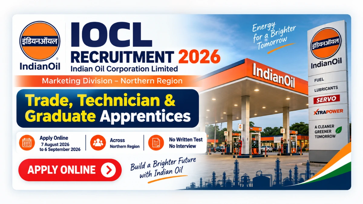 IOCL Recruitment 2026 for Trade, Technician and Graduate Apprentices