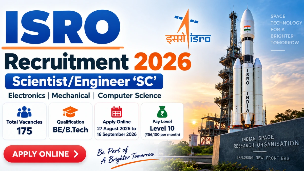 ISRO Recruitment 2026 Scientist/Engineer SC vacancy