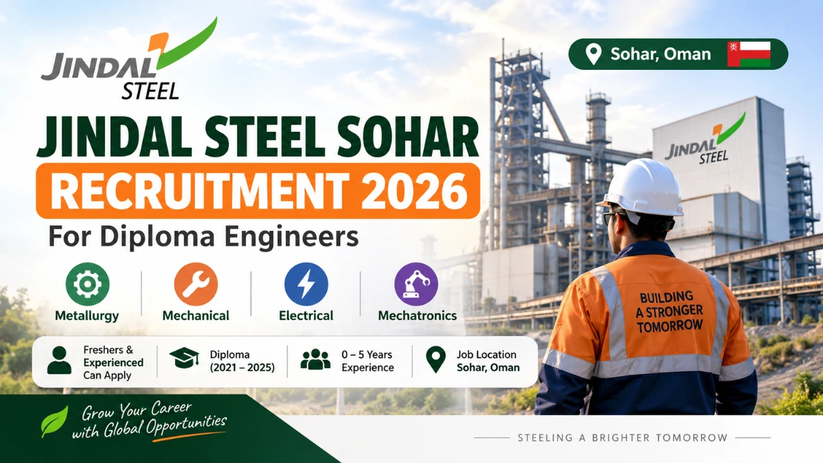 Jindal Steel Sohar Recruitment 2026 for Diploma Engineers