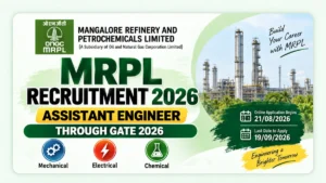 MRPL Recruitment 2026 Assistant Engineer hiring through GATE 2026