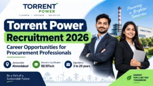 Torrent Power Recruitment 2026 for procurement professionals in Ahmedabad