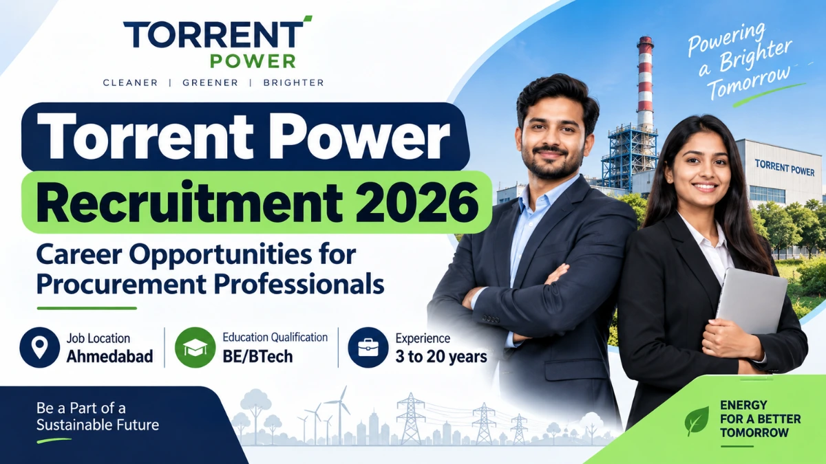 Torrent Power Recruitment 2026 for procurement professionals in Ahmedabad