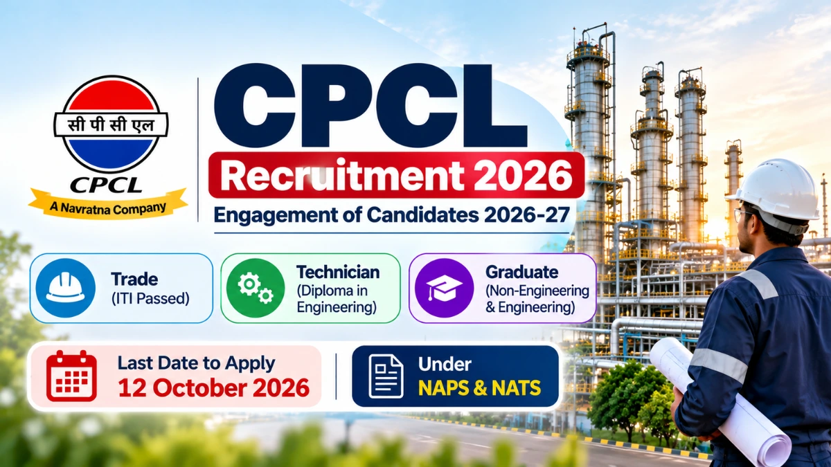 CPCL Recruitment 2026 for Trade, Technician and Graduate positions